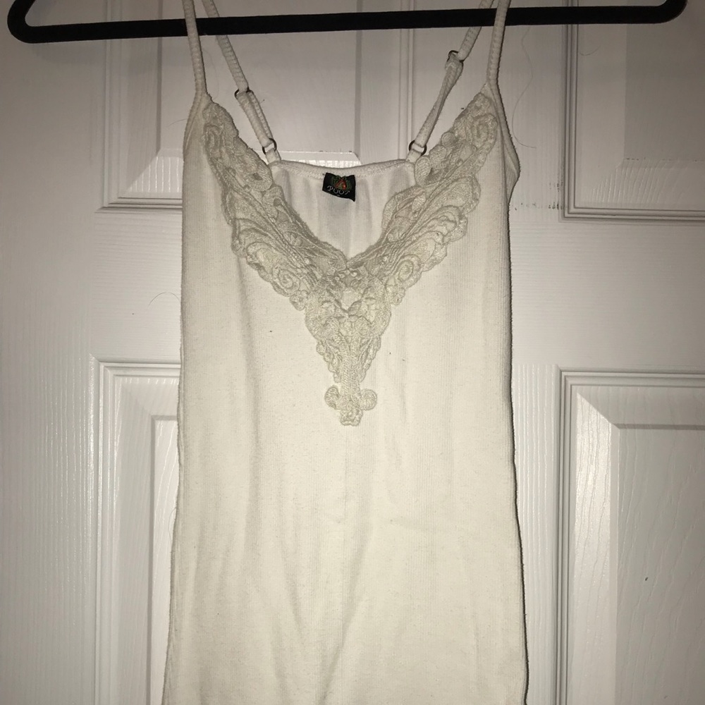 White tank top with lace